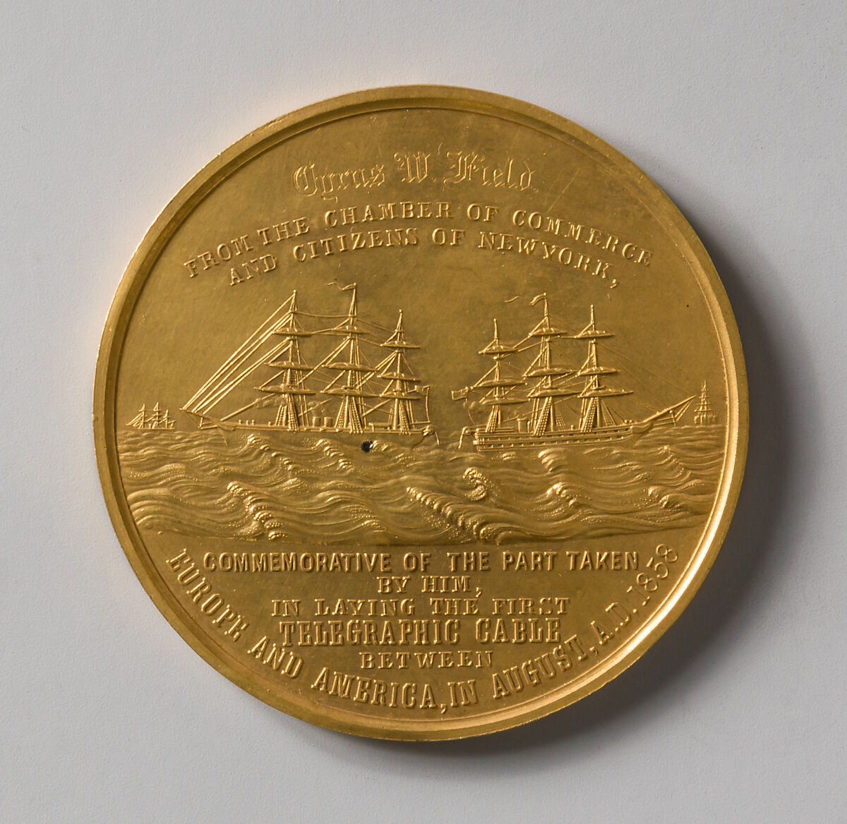 Congressional Medal to C. W. Field for the Successful Laying of the Atlantic Cable, Gold, American 