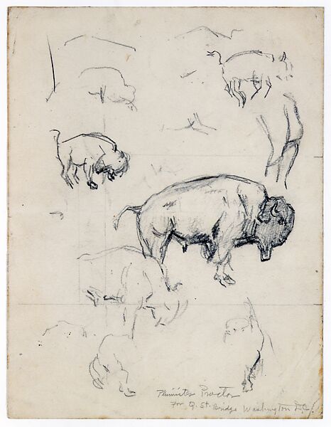 For Q Street Bridge Washington D.C., Alexander Phimister Proctor (American, Bosanquet, Ontario 1860–1950 Palo Alto, California), Graphite on paper, American