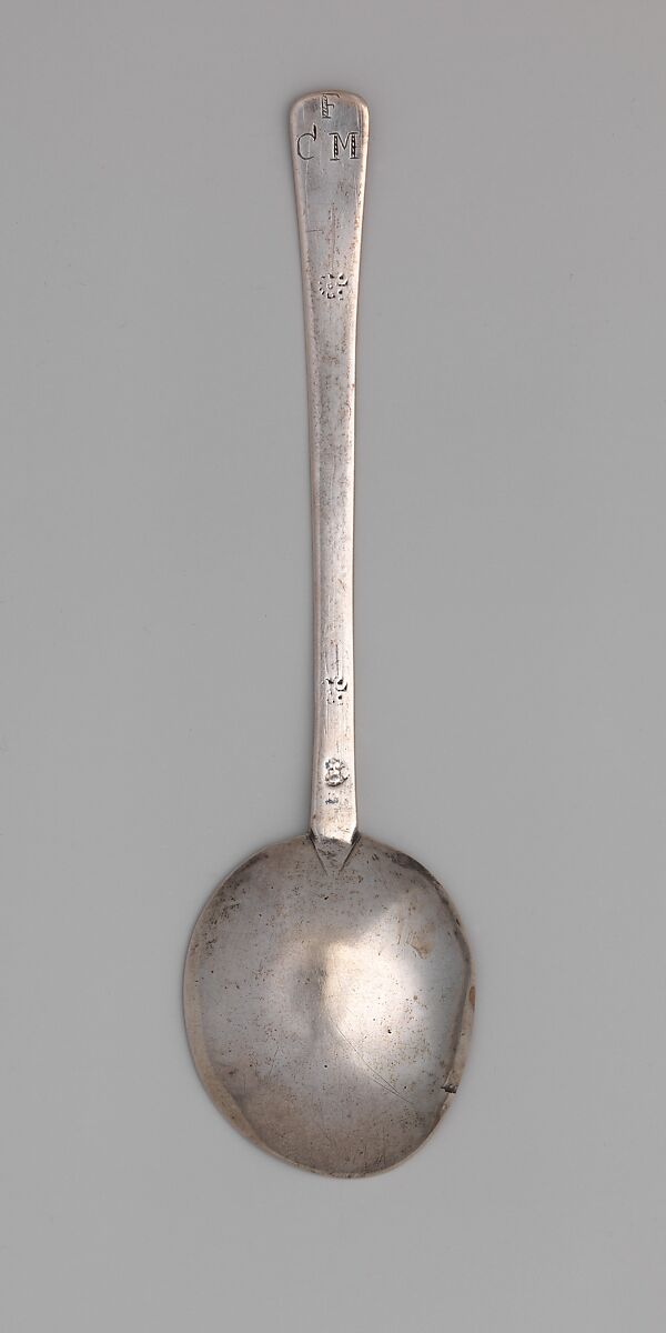 Spoon, John Hull (1624–1683), Silver, American