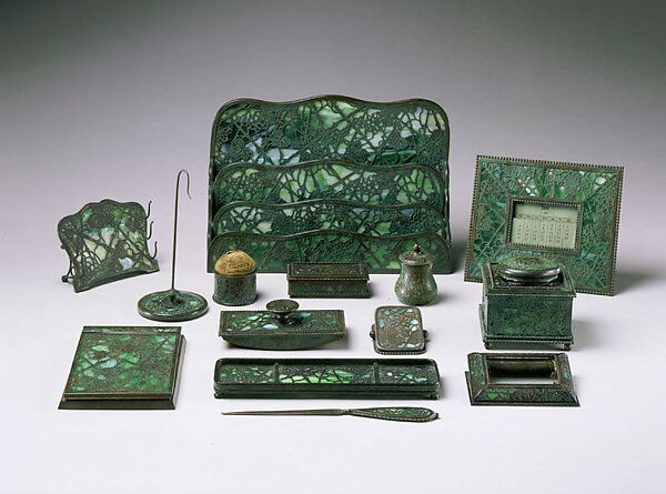 Calendar Frame, Designed by Louis C. Tiffany (American, New York 1848–1933 New York), Bronze, glass, American