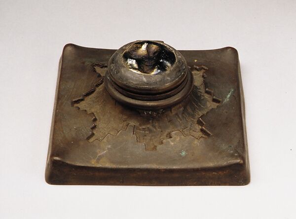 Inkwell, Designed by Louis C. Tiffany (American, New York 1848–1933 New York), Bronze, American 