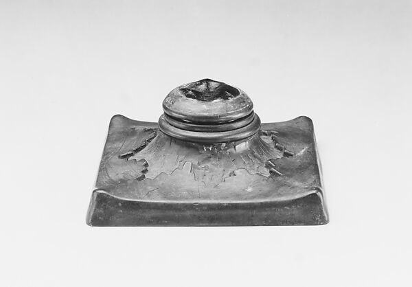 Inkwell, Designed by Louis C. Tiffany (American, New York 1848–1933 New York), Bronze, American