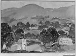Across the Valley, Gifford Beal (American, New York 1879–1956 New York), Watercolor and gouache on off-white wove paper, American