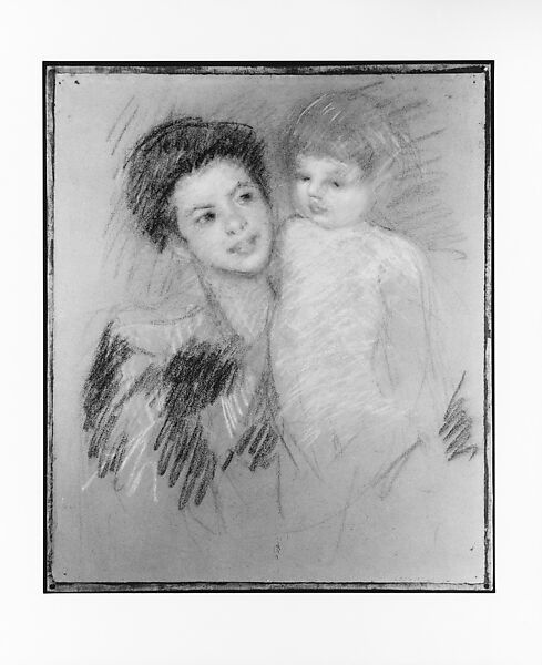 Mother and Child, Mary Cassatt (American, Pittsburgh, Pennsylvania 1844–1926 Le Mesnil-Théribus, Oise), Pastel on paper, American