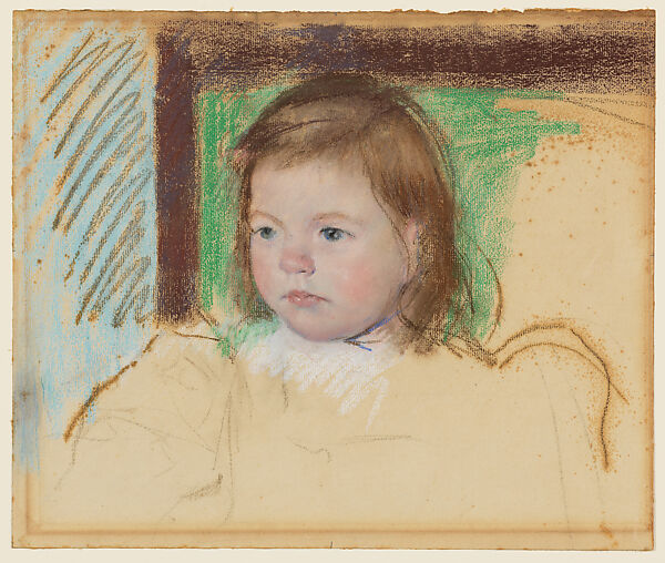 Ellen Mary Cassatt, Mary Cassatt (American, Pittsburgh, Pennsylvania 1844–1926 Le Mesnil-Théribus, Oise), Pastel on laid paper, originally mounted on a strainer, American 