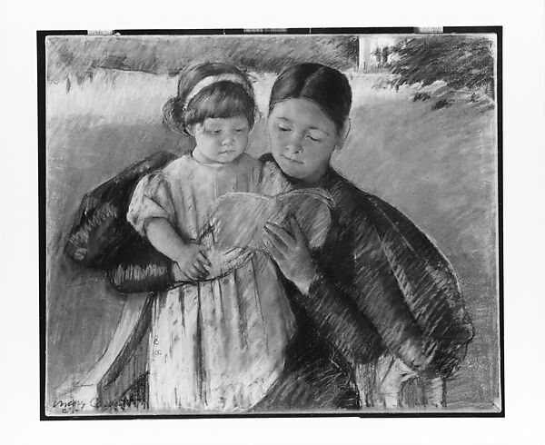 Nurse Reading to a Little Girl, Mary Cassatt (American, Pittsburgh, Pennsylvania 1844–1926 Le Mesnil-Théribus, Oise), Pastel on wove paper, mounted on canvas, American