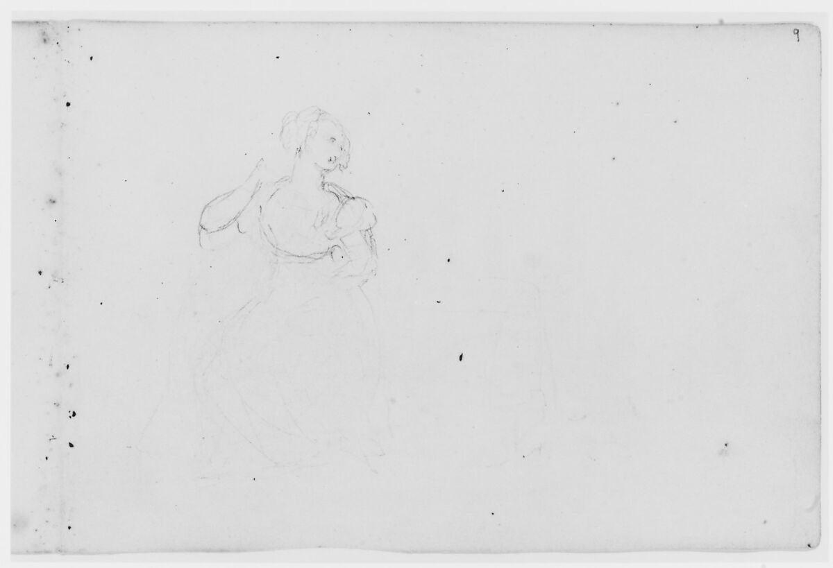 Sketchbook of Landscape and Figure Subjects, Asher Brown Durand (American, Jefferson, New Jersey 1796–1886 Maplewood, New Jersey), Drawings in graphite on off-white wove paper, bound in a green cardboard cover, American