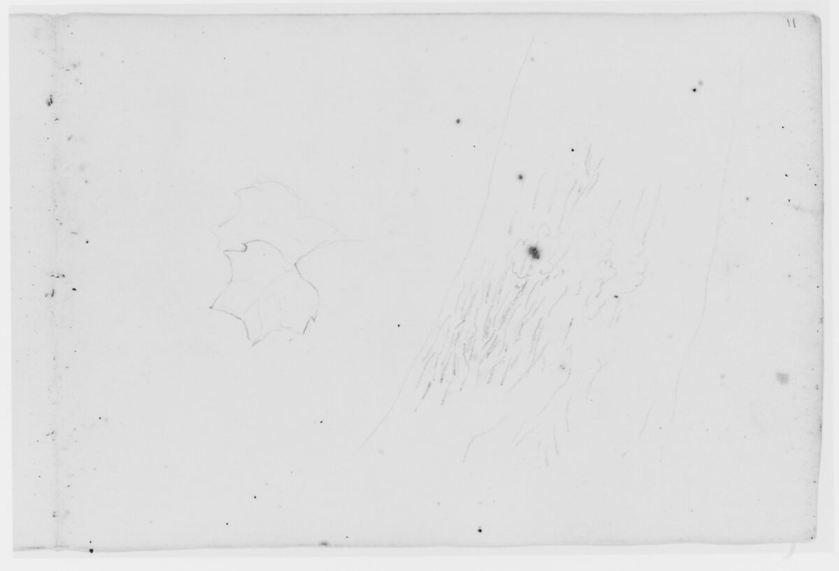 Sketchbook of Landscape and Figure Subjects, Asher Brown Durand (American, Jefferson, New Jersey 1796–1886 Maplewood, New Jersey), Drawings in graphite on off-white wove paper, bound in a green cardboard cover, American