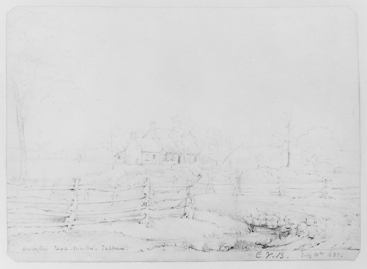 Washington's Headquarters—Tappan (from McGuire Scrapbook), C. V. B., Graphite on off-white wove paper, American