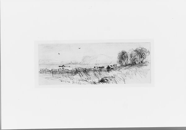 On the Hudson, Graphite on off-white wove paper, American