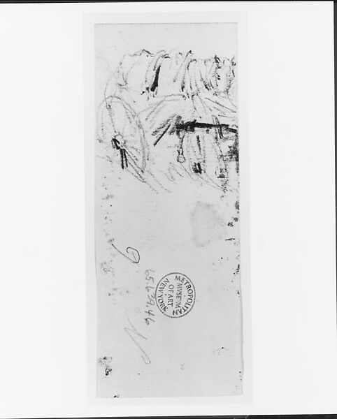 Partial Sketch of a Wagon, Graphite on off-white wove paper, American