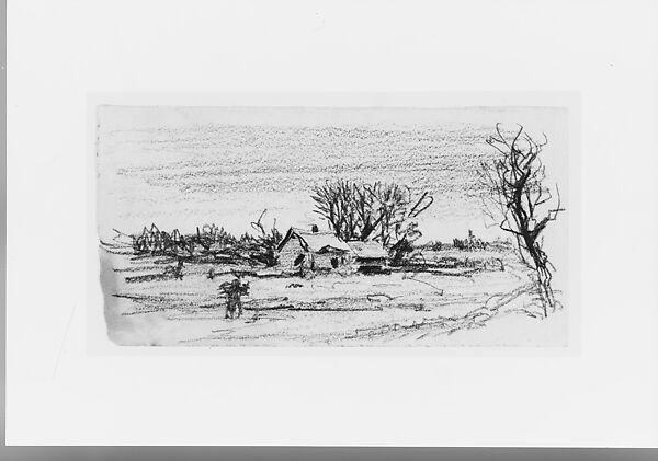 Winter Landscape, Graphite on off-white wove paper, American