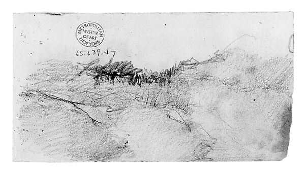 Landscape, Graphite on off-white wove paper, American 