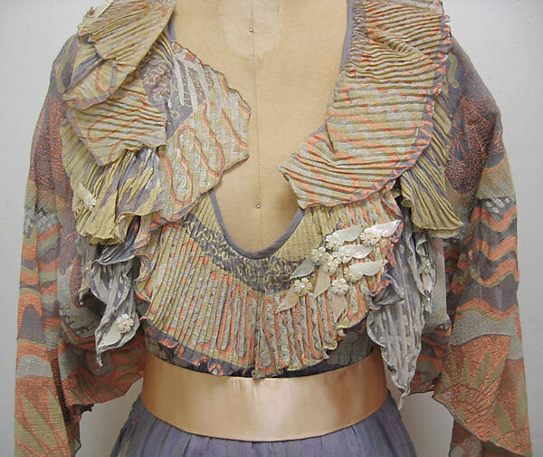 "Field of Lilies", Zandra Rhodes (British, founded 1969), a) silk, plastic, synthetic fiber; b) synthetic fiber, British