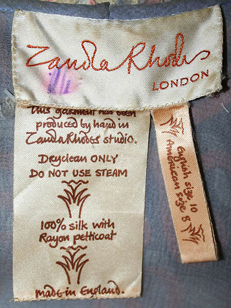 "Field of Lilies", Zandra Rhodes (British, founded 1969), a) silk, plastic, synthetic fiber; b) synthetic fiber, British