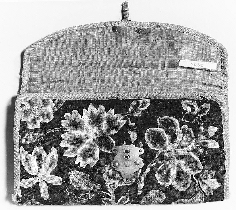 Purse, Wool embroidered with wool, American