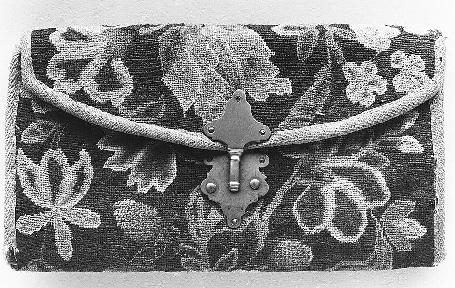 Purse, Wool embroidered with wool, American