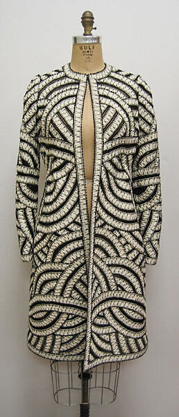 Coat, Oscar de la Renta, LLC. (American, founded 1965), silk, jet, synthetic, cotton, American 