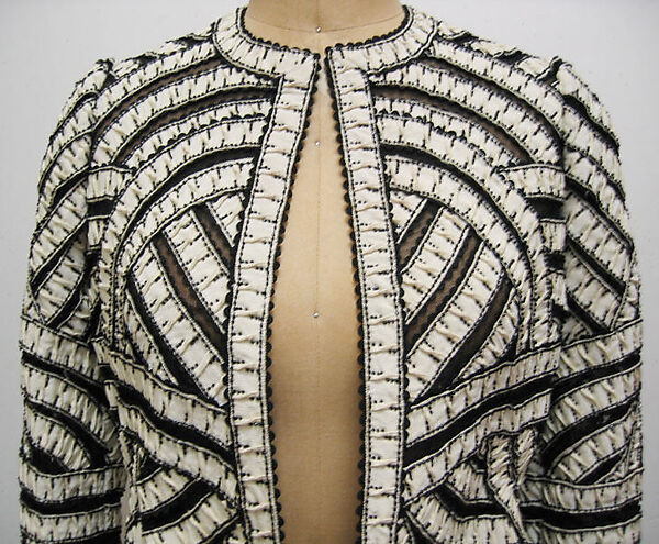 Coat, Oscar de la Renta, LLC. (American, founded 1965), silk, jet, synthetic, cotton, American