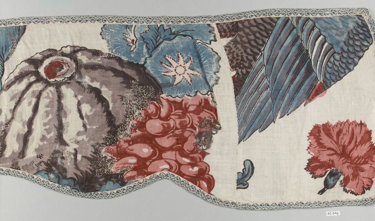 Curtain, Linen, block-printed