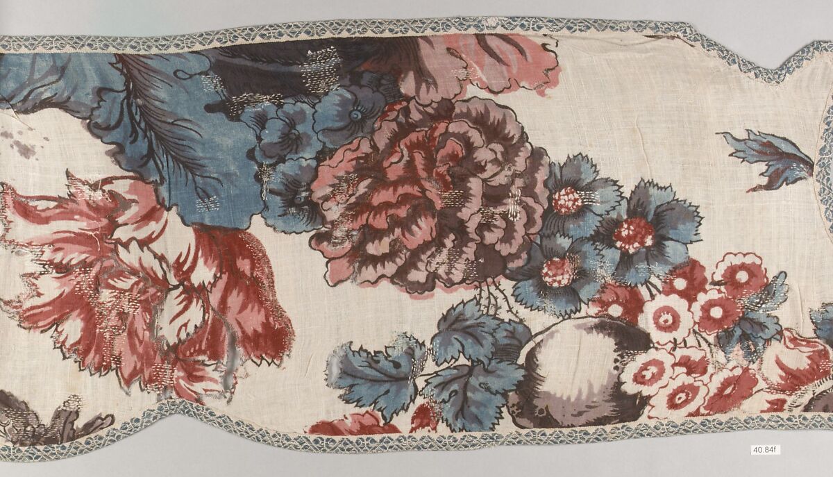 Curtain, Linen, block-printed