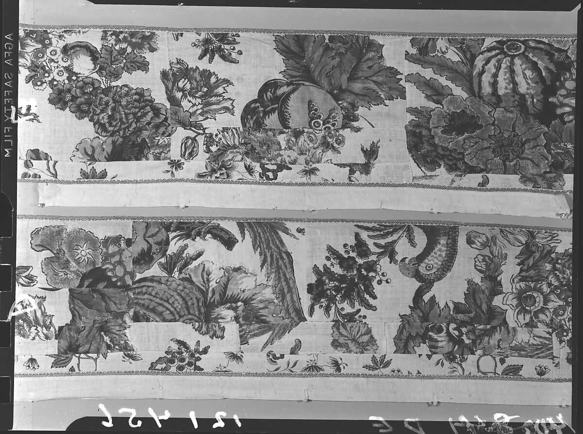 Curtain, Linen, block-printed