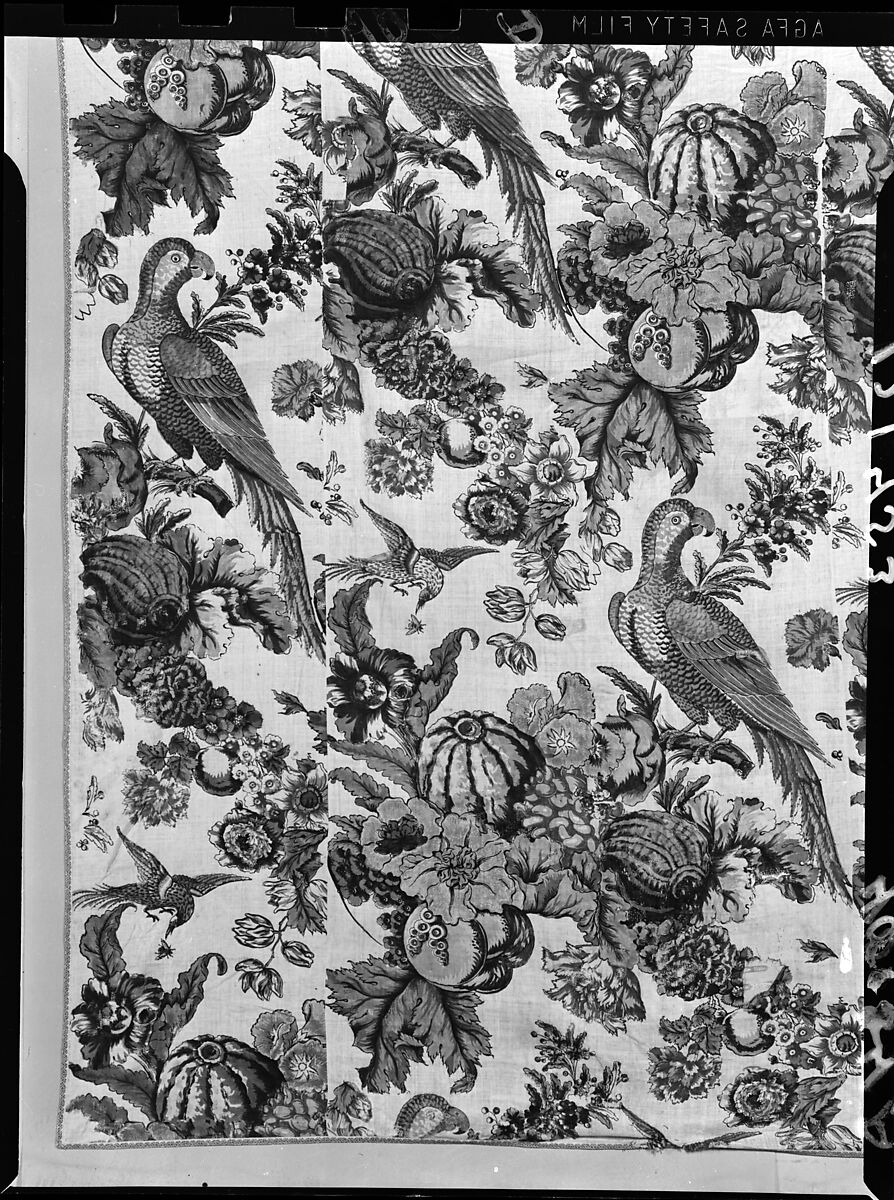 Curtain, Linen, block-printed