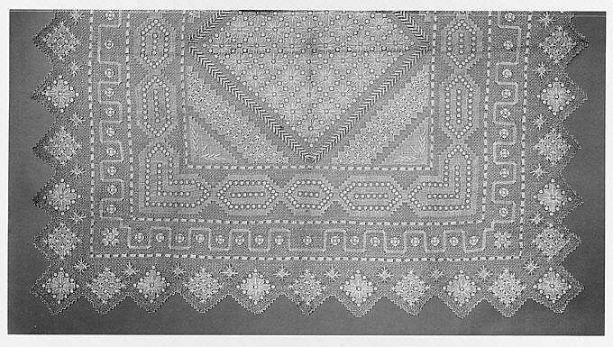 Bedspread, Linen lace, American 