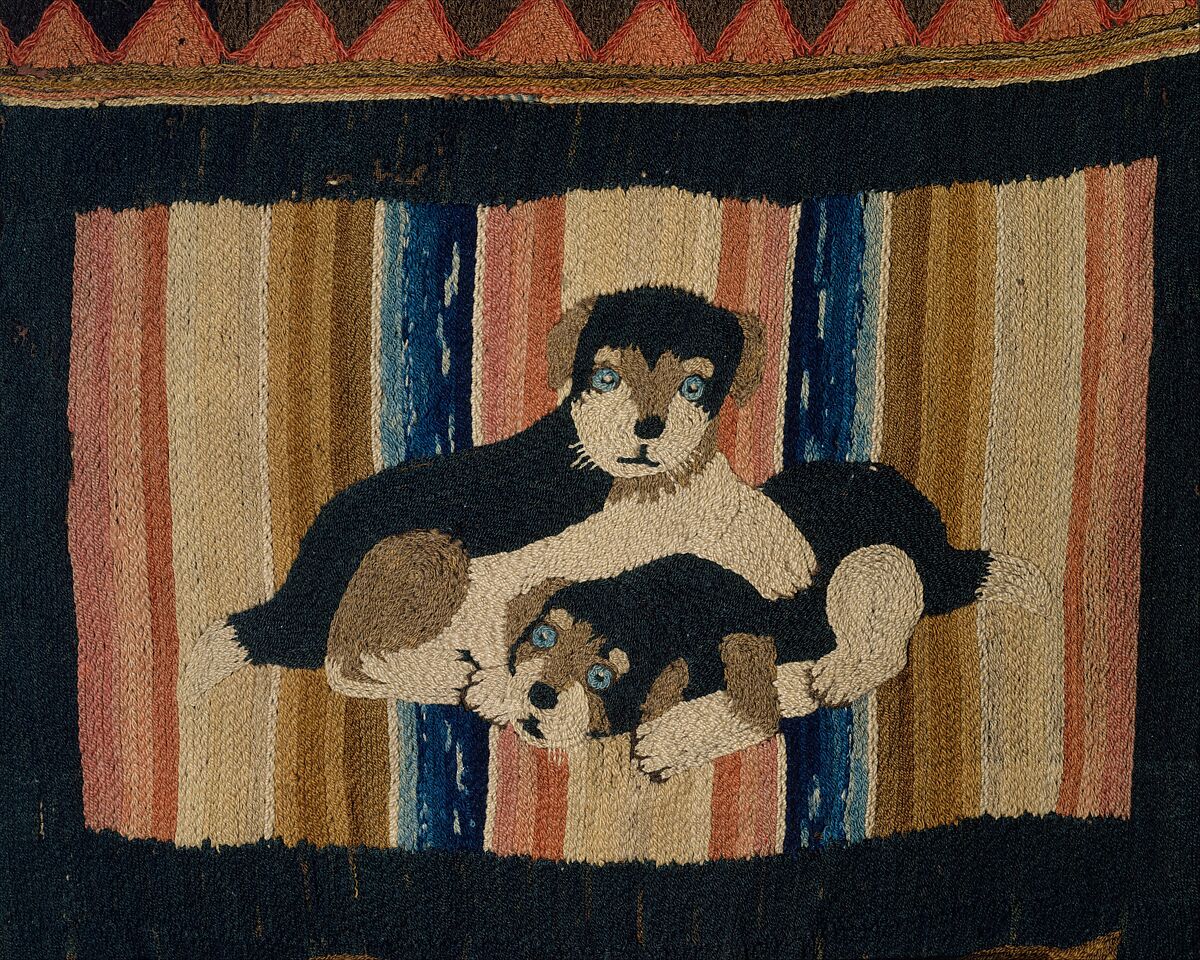 Embroidered Carpet, Zeruah H. Guernsey Caswell (1805–ca. 1895), Wool, embroidered in chain-stitch, American