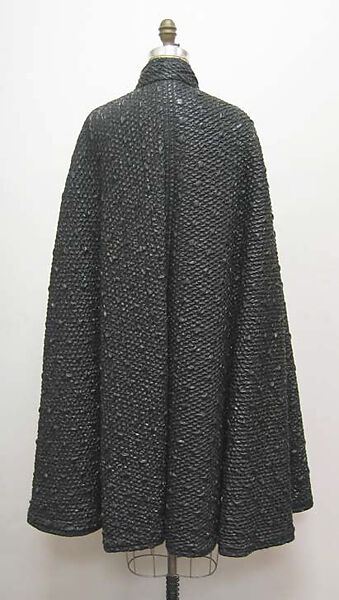 Cape, James Galanos (American, Philadelphia, Pennsylvania, 1924–2016 West Hollywood, California), synthetic, plastic, American