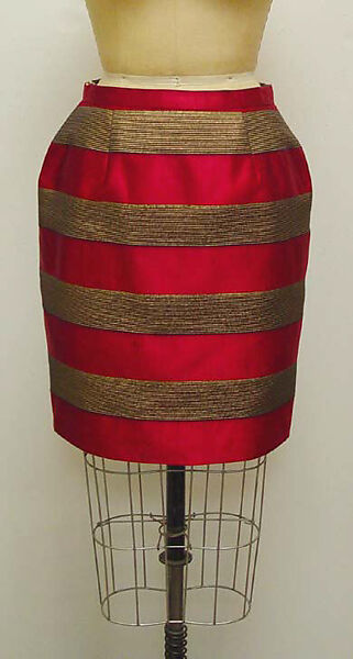 Suit, Attributed to James Galanos (American, Philadelphia, Pennsylvania, 1924–2016 West Hollywood, California), (a) synthetic, jet, foil; (b) silk, cotton, foil, American