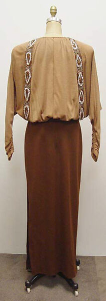 Dress, James Galanos (American, Philadelphia, Pennsylvania, 1924–2016 West Hollywood, California), (a) wool, glass, plastic; (b) leather; metal; (c) metal, rhinestone, enamel, American