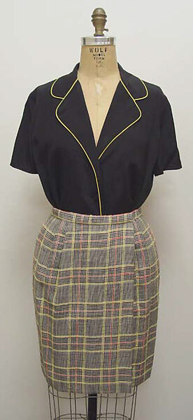 Ensemble, James Galanos (American, Philadelphia, Pennsylvania, 1924–2016 West Hollywood, California), (a–c) wool, silk; (d) synthetic, American