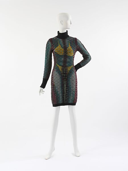 Dress, Jean Paul Gaultier (French, born 1952), wool, cotton, synthetic, French 