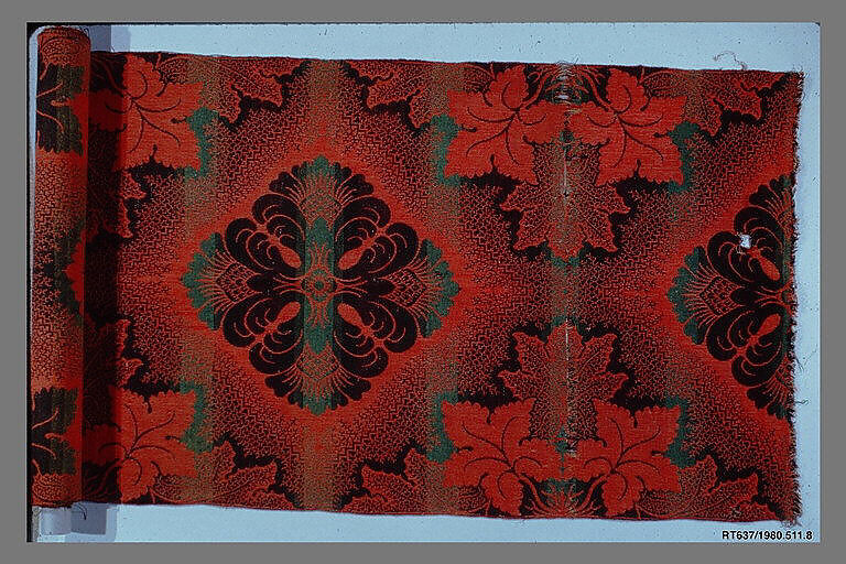 Woven carpet piece, Wool, British, probably 