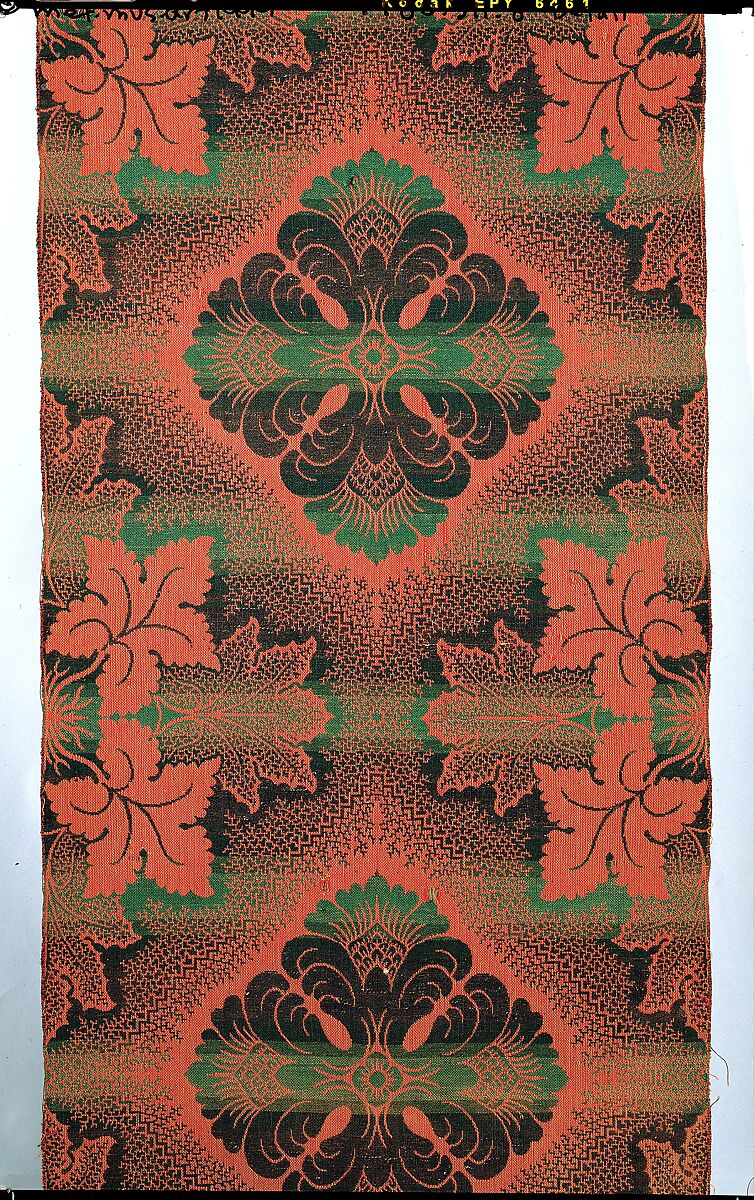 Woven carpet piece, Wool, British, probably