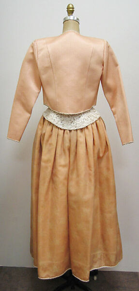 Wedding ensemble, (a–c) Geoffrey Beene (American, Haynesville, Louisiana 1927–2004 New York), a,c) silk, plastic; b) silk; d,e) silk, leather; f,g) silk, metal, American