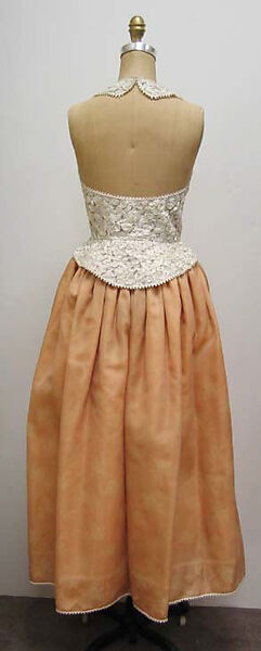 Wedding ensemble, (a–c) Geoffrey Beene (American, Haynesville, Louisiana 1927–2004 New York), a,c) silk, plastic; b) silk; d,e) silk, leather; f,g) silk, metal, American