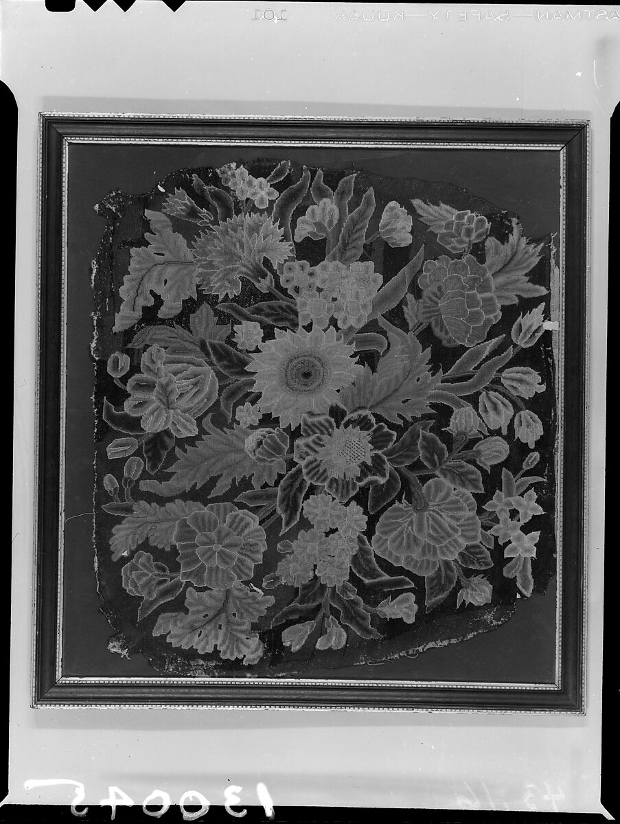 Chair Seat, Sarah Tyler (1718–1764), Linen embroidered with wool, American