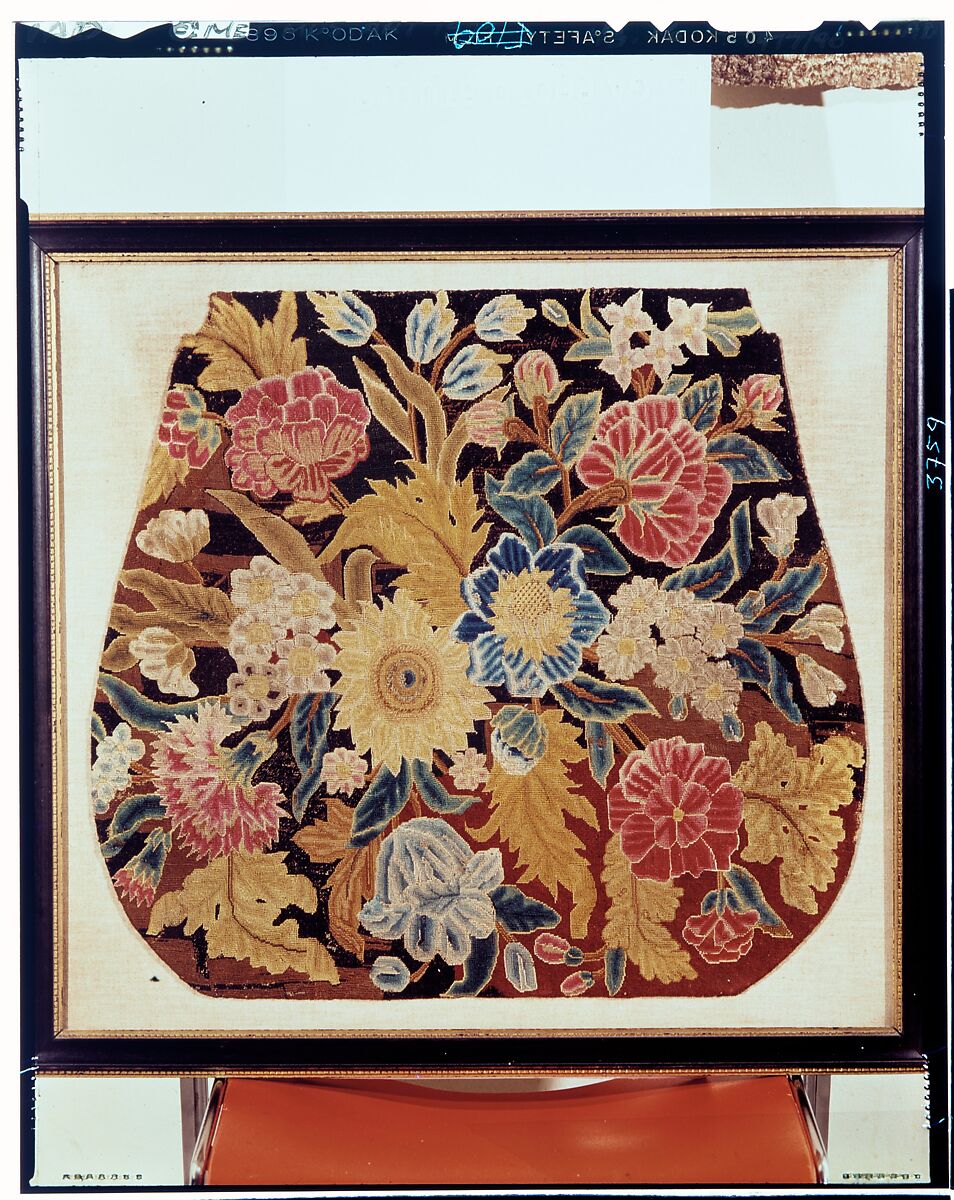 Chair Seat, Sarah Tyler (1718–1764), Linen embroidered with wool, American