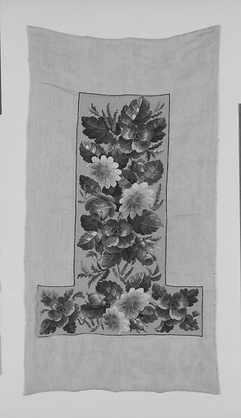 Chair Back and Seat, Josephine Given Gorzier, Canvas embroidered with wool, silk threads, and beads, American