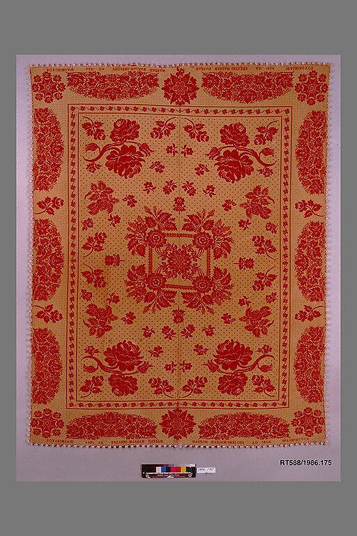 Coverlet, Wool, cotton, woven, American