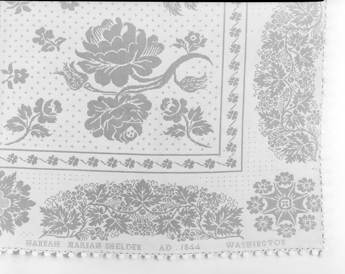 Coverlet, Wool, cotton, woven, American