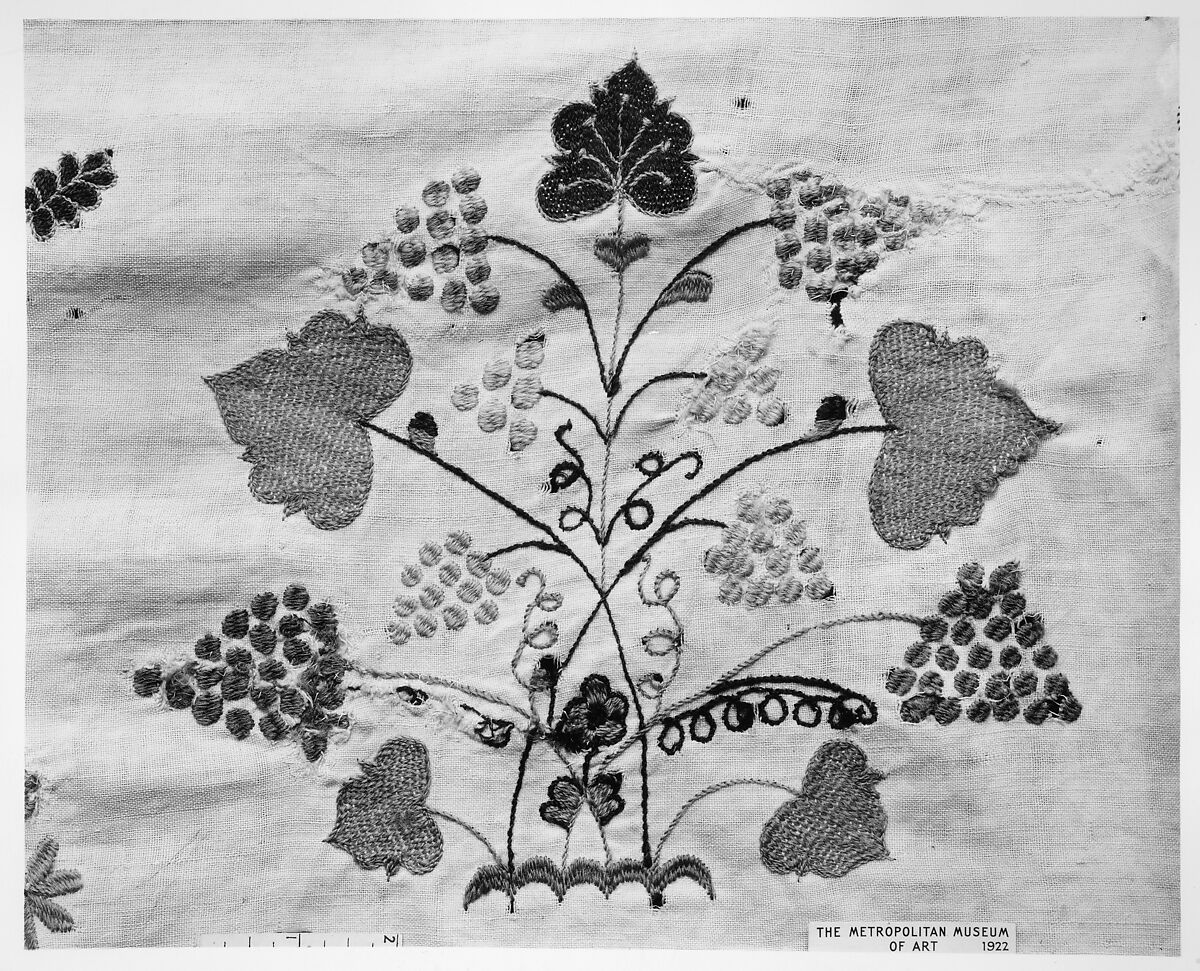Embroidered coverlet, Mary Breed (1751–ca. 1784), Linen and cotton with wool embroidered, American