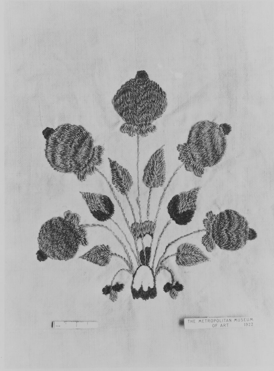 Embroidered coverlet, Mary Breed (1751–ca. 1784), Linen and cotton with wool embroidered, American