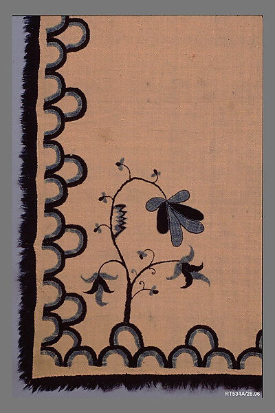 Embroidered blanket, Ruth Brewster Sampson, Wool embroidered with wool, American
