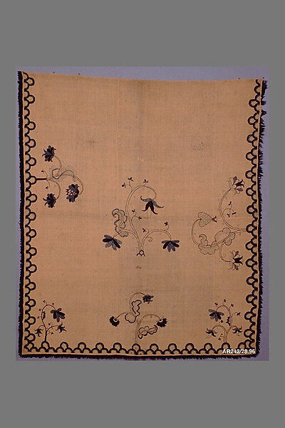 Embroidered blanket, Ruth Brewster Sampson, Wool embroidered with wool, American 