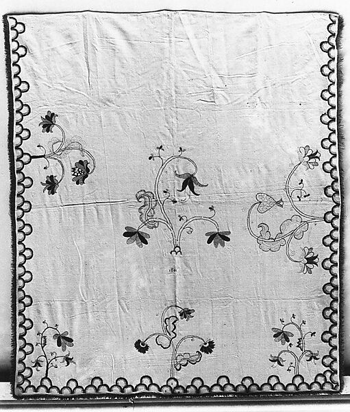 Embroidered blanket, Ruth Brewster Sampson, Wool embroidered with wool, American