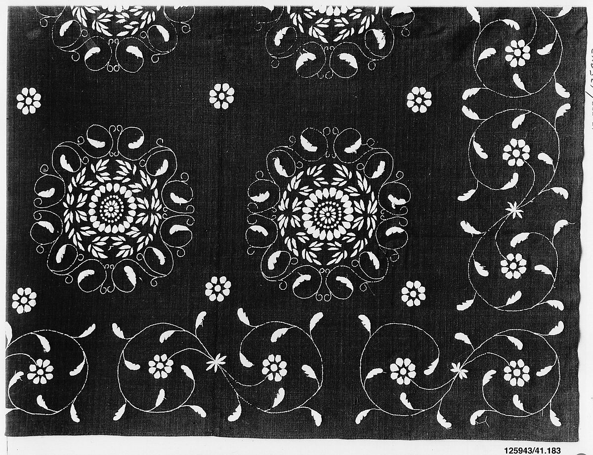 Embroidered blanket, Wool embroidered with cotton, American