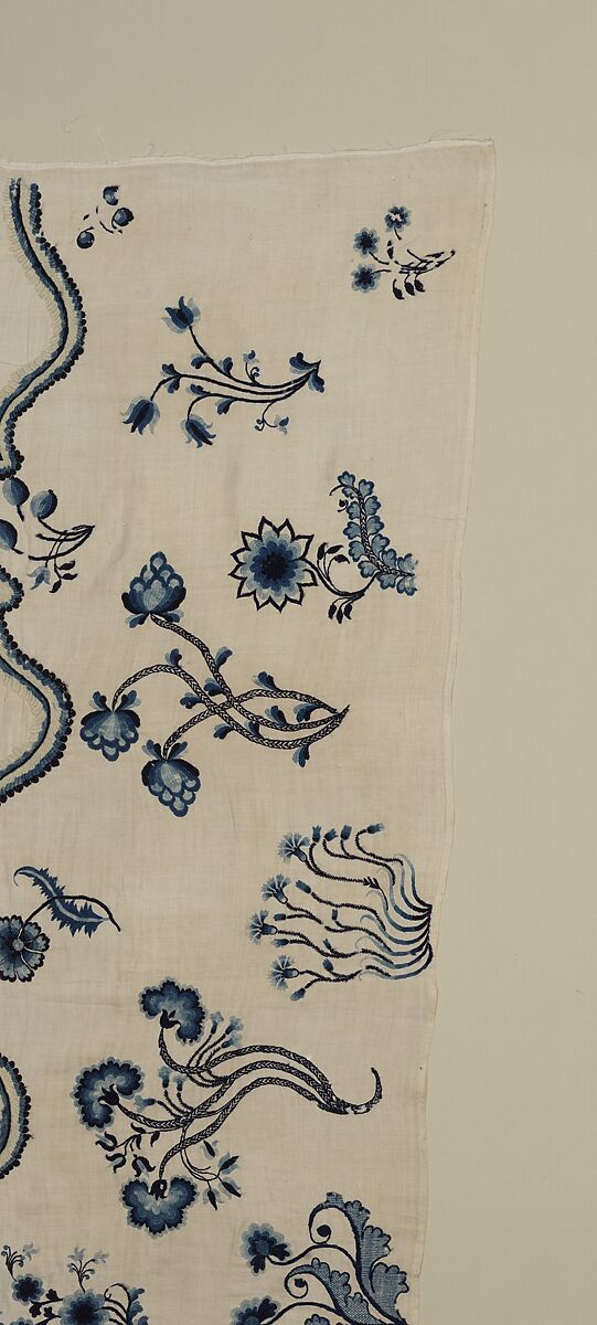 Embroidered coverlet, Ruth Culver Coleman (died 1801), Linen and wool, embroidered, American